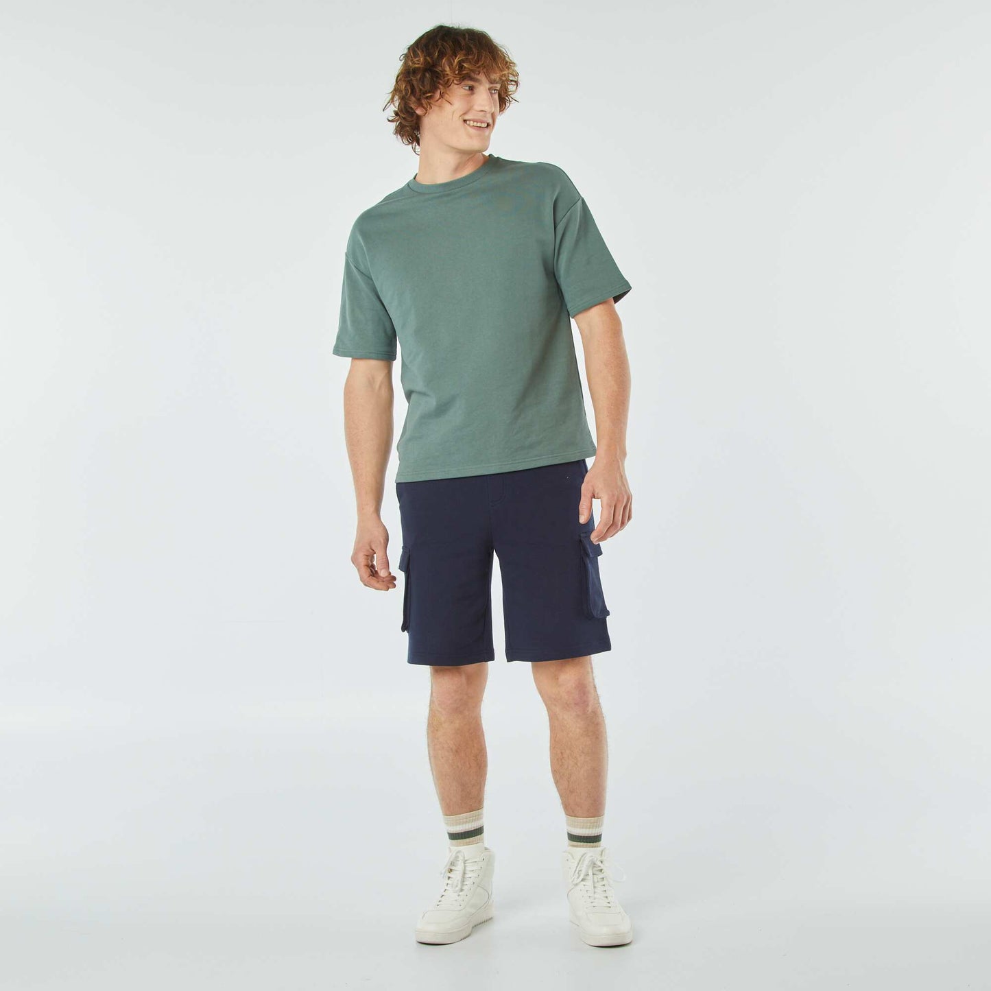 Bermuda multipoches en molleton BLEU