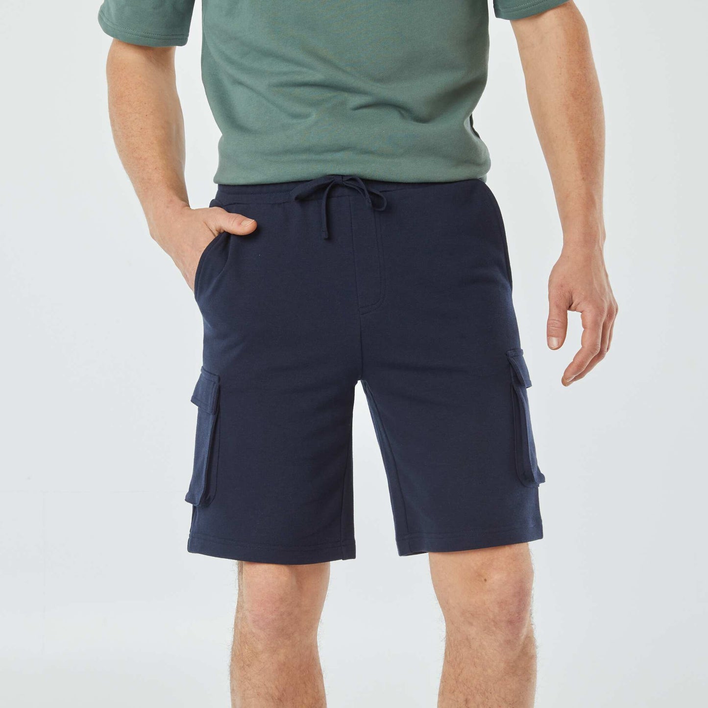 Bermuda multipoches en molleton BLEU