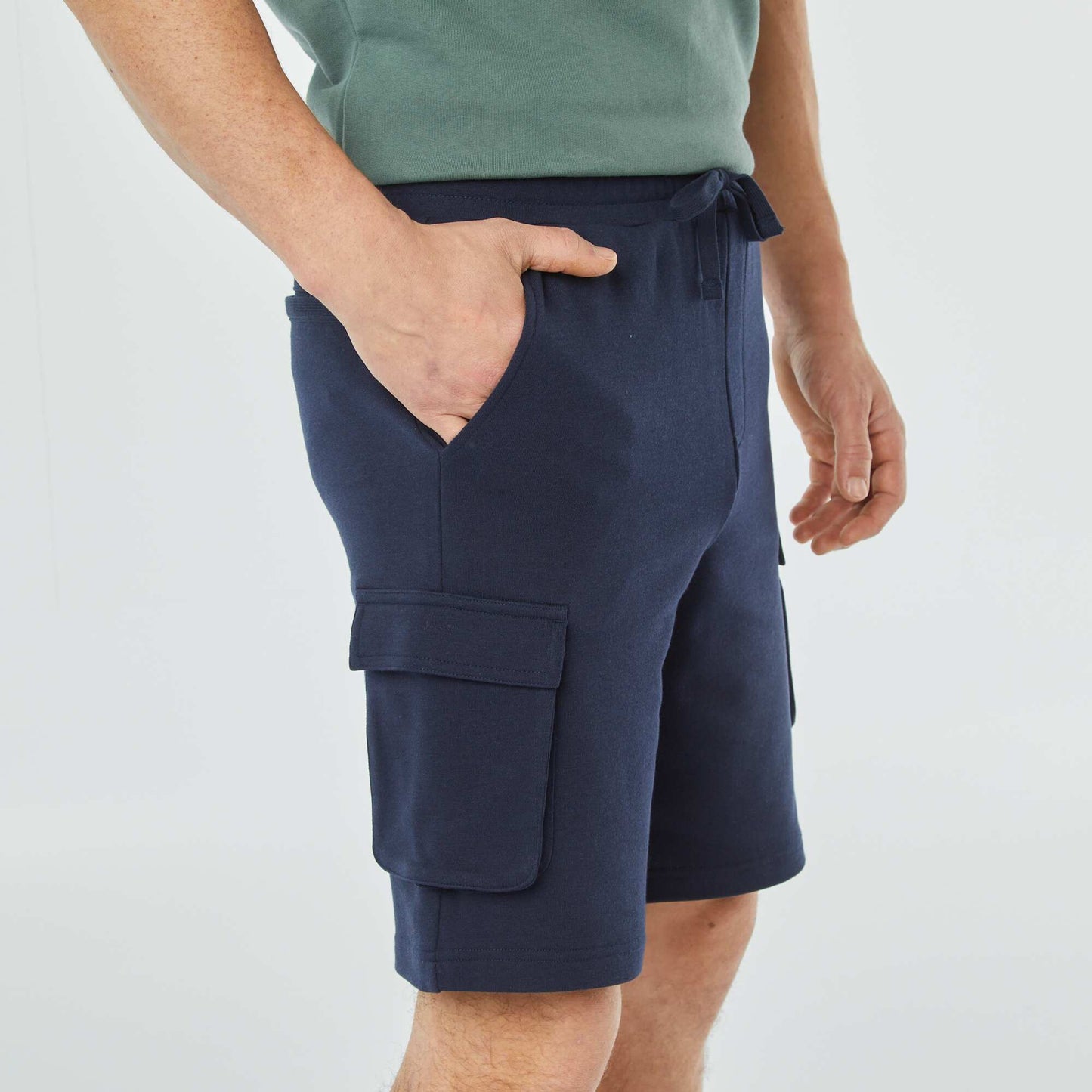 Bermuda multipoches en molleton BLEU