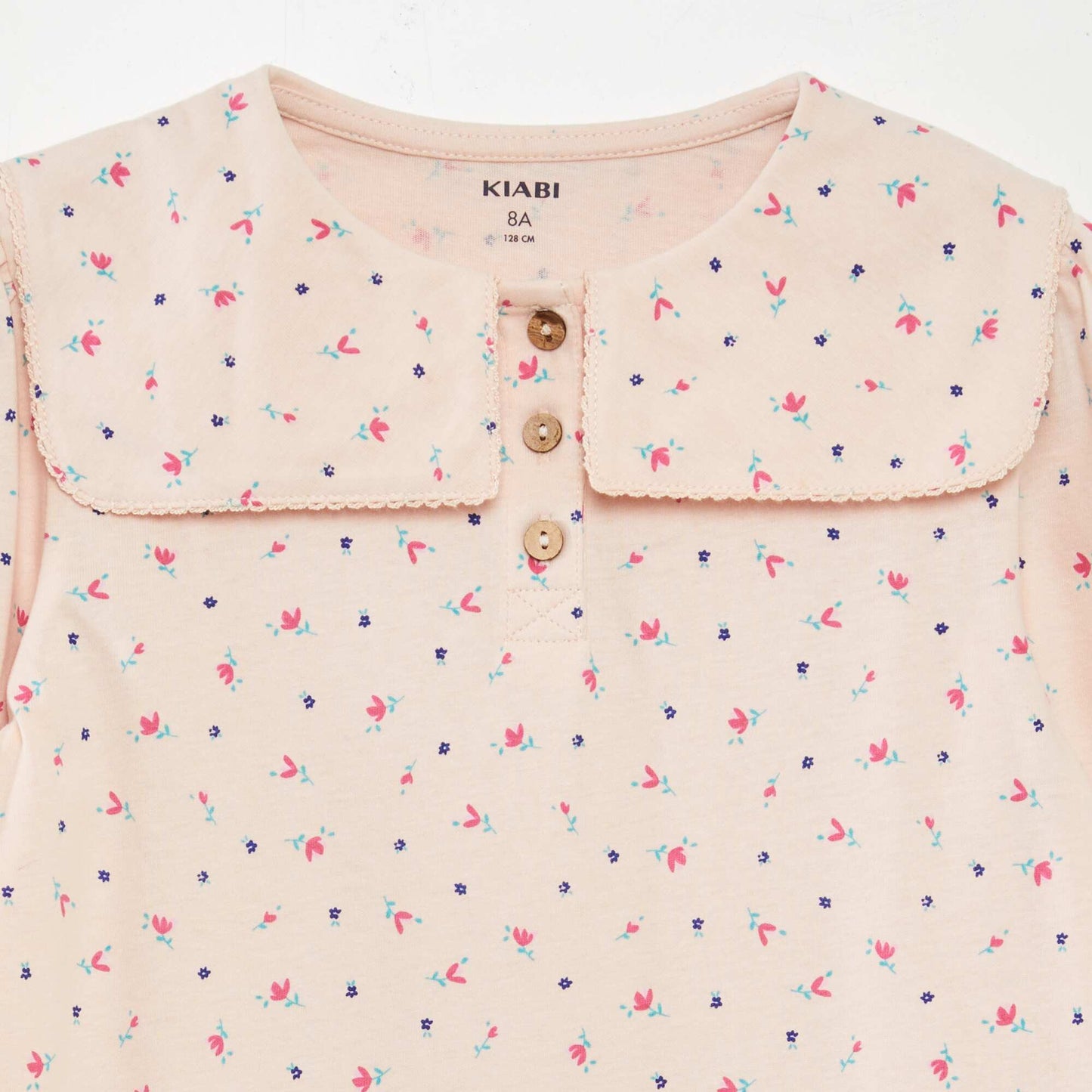 Tee-shirt avec col claudine carré ROSE