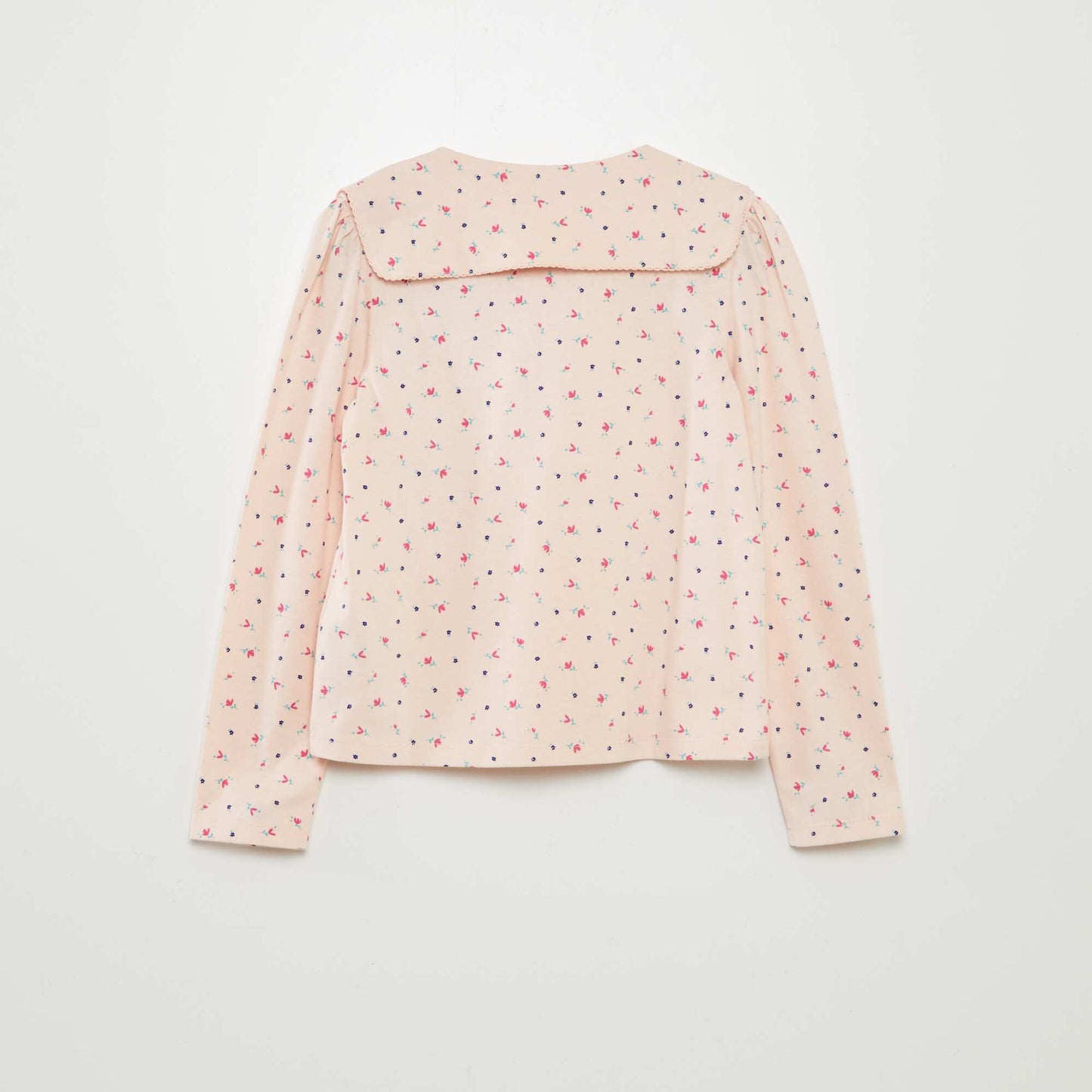 Tee-shirt avec col claudine carré ROSE
