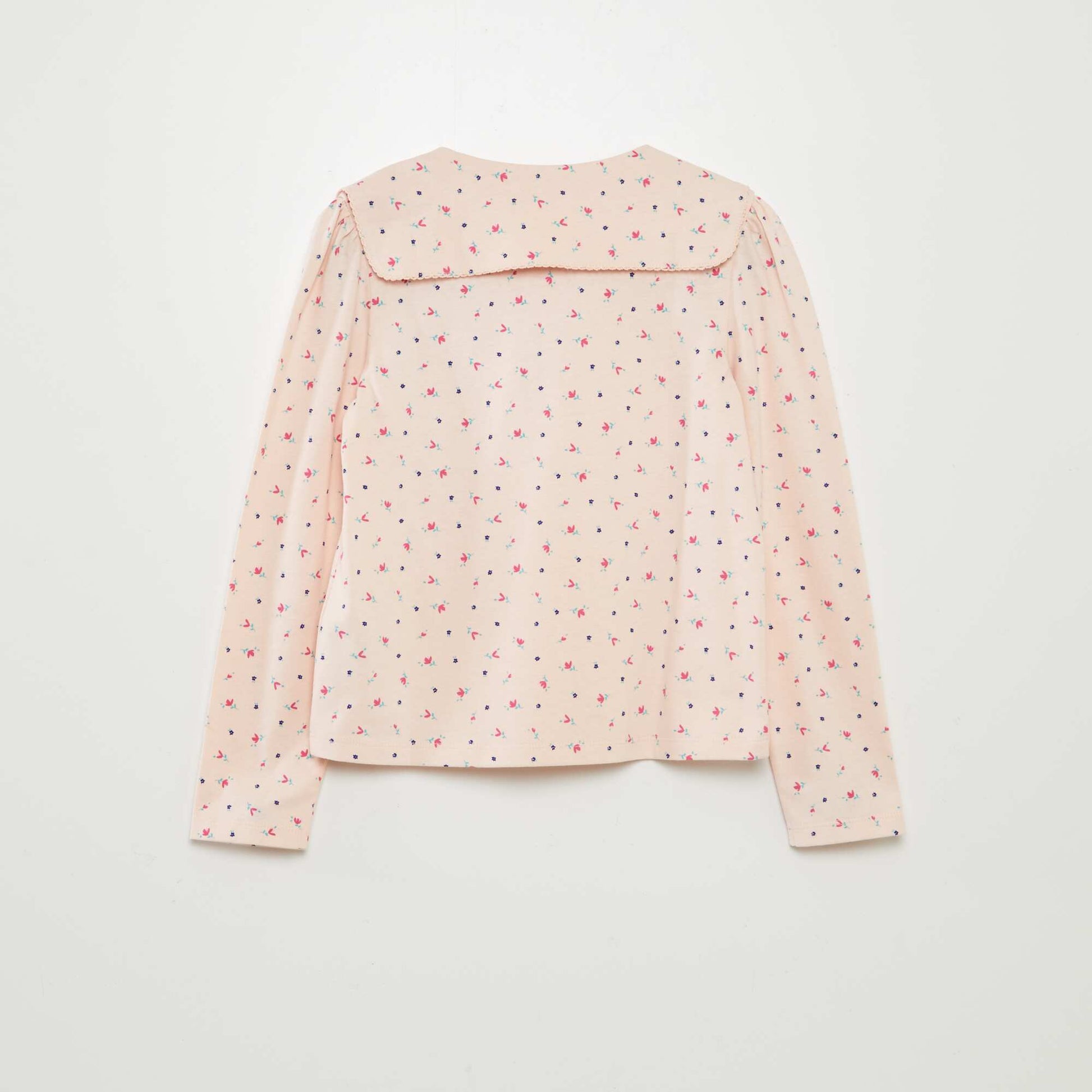 Tee-shirt avec col claudine carré ROSE