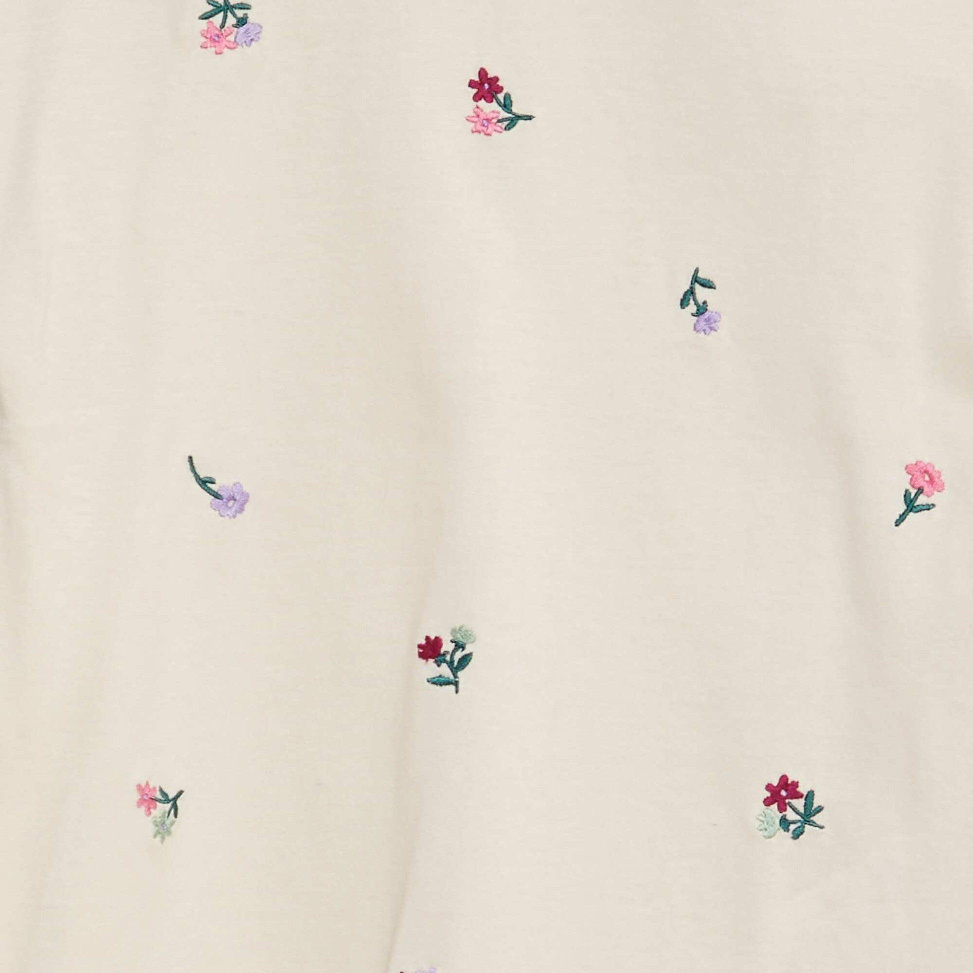 T-shirt avec broderies et fronces aux emmanchures BEIGE