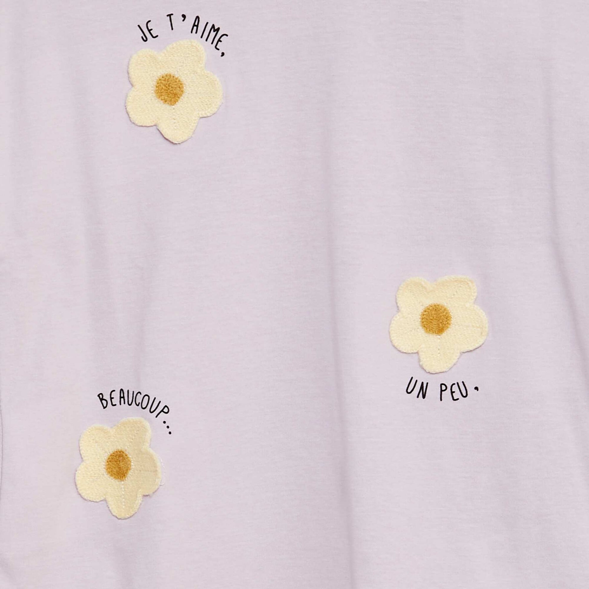 T-shirt avec broderies et fronces aux emmanchures VIOLET