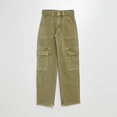 Pantalon multipoche en twill - Coupe + ajustée VERT