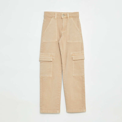 Pantalon multipoche en twill - Coupe + ajustée BEIGE