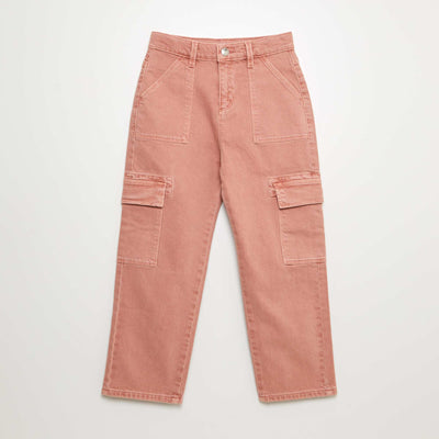 Pantalon multipoches en twill- Coupe + confortable ROSE