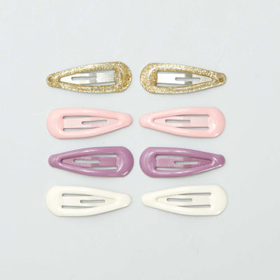 Lot de 8 mini pinces clic clac Rose