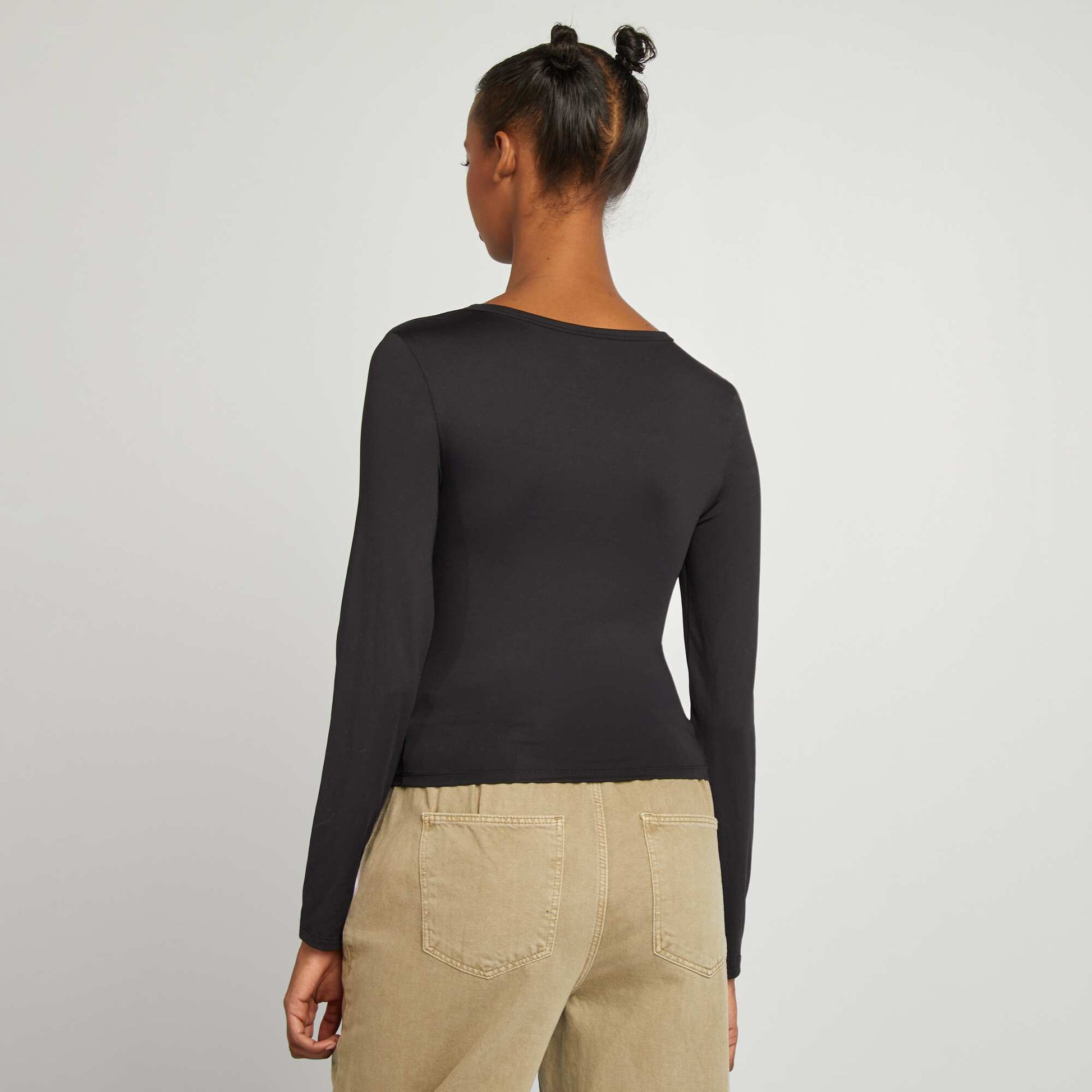Tee-shirt manches longues stretch noir