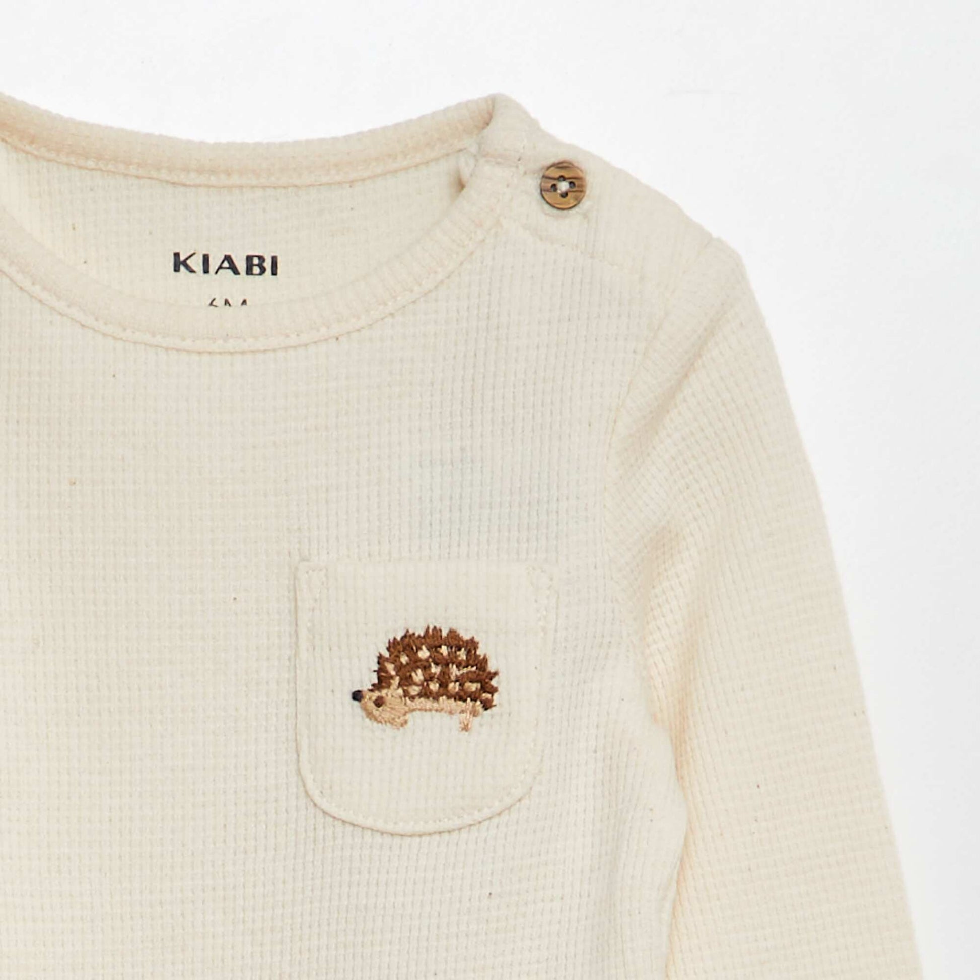 Body en maille gaufrée Beige