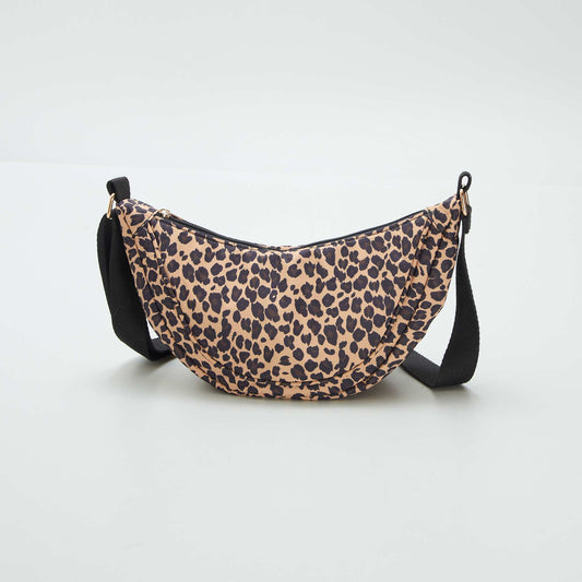 Sac demi lune en nylon Marron