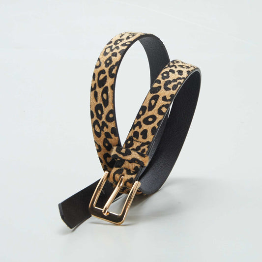 Ceinture fine imprimé léopard BEIGE