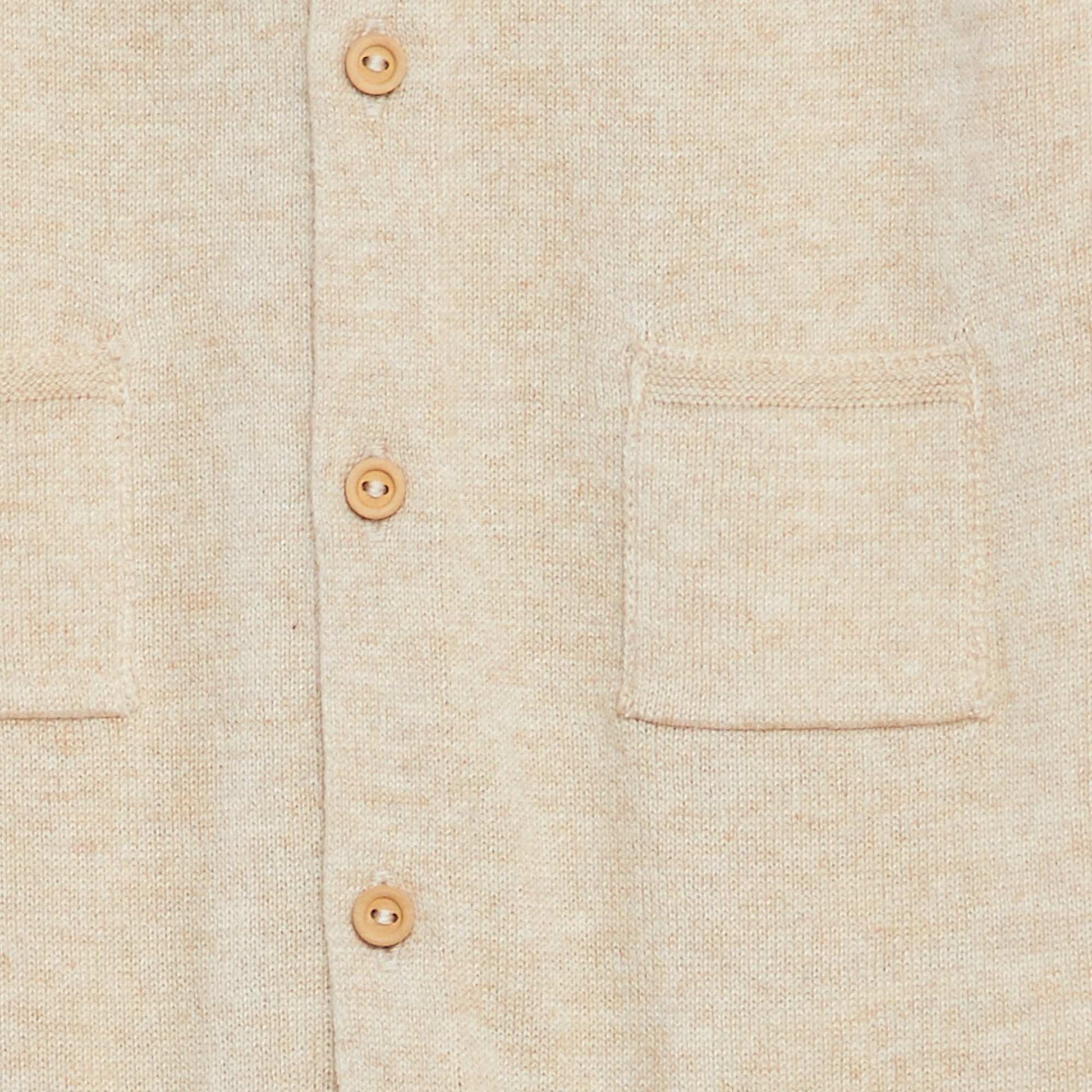 Combinaison longue en maille tricot boutonnée BEIGE