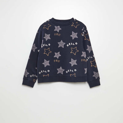 Sweat en molleton léger à motif Marine