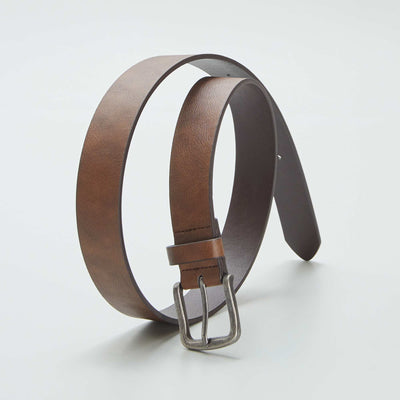 Ceinture basique boucle métallique Marron