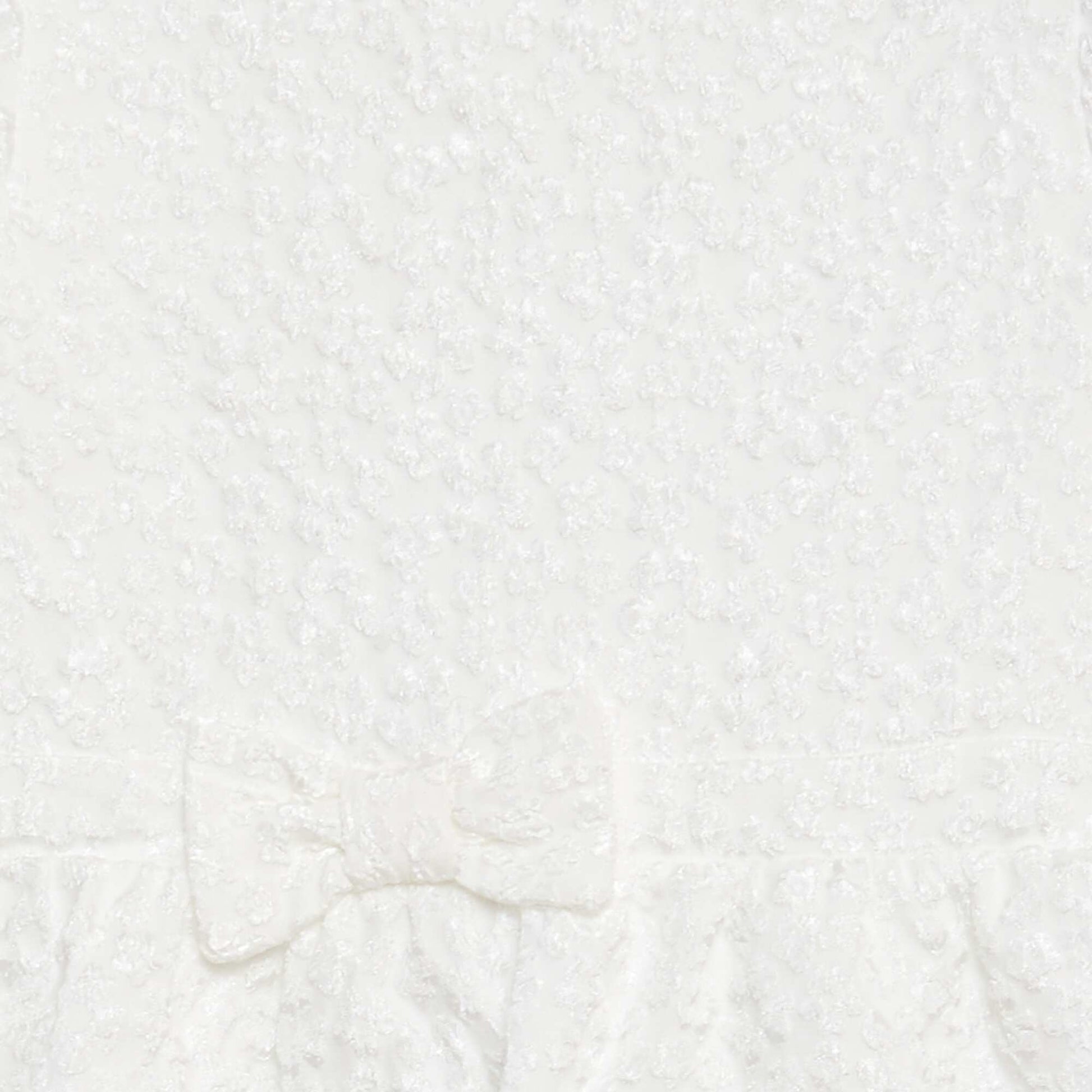 Robe en maille épaisse de cérémonie broderies 'fleurs' BLANC