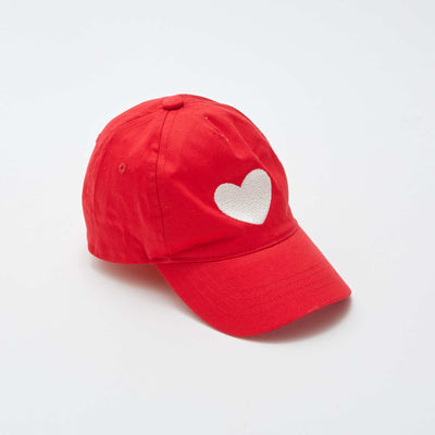 Casquette unie avec motif brodé Rouge