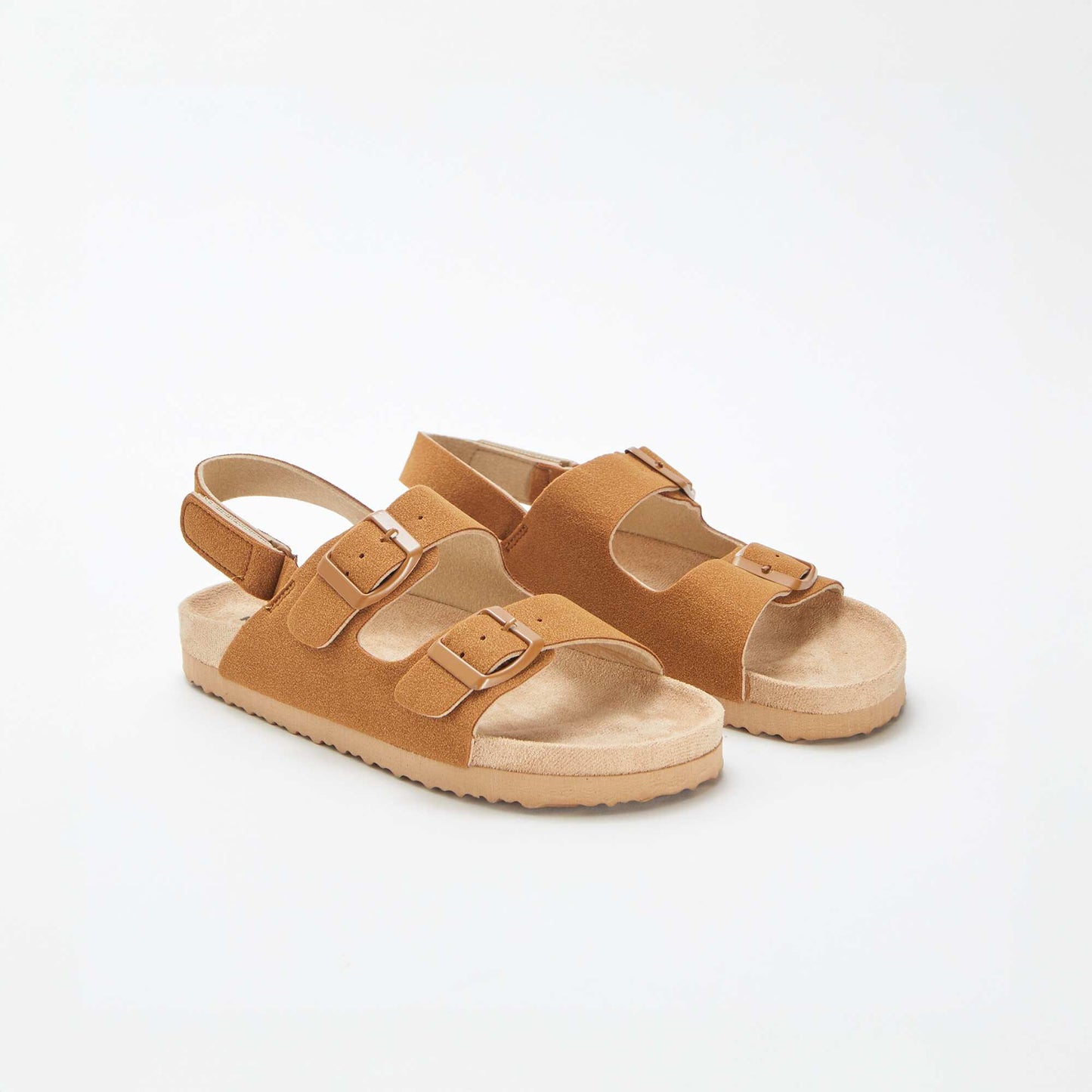 Mules en suédine avec scratch MARRON