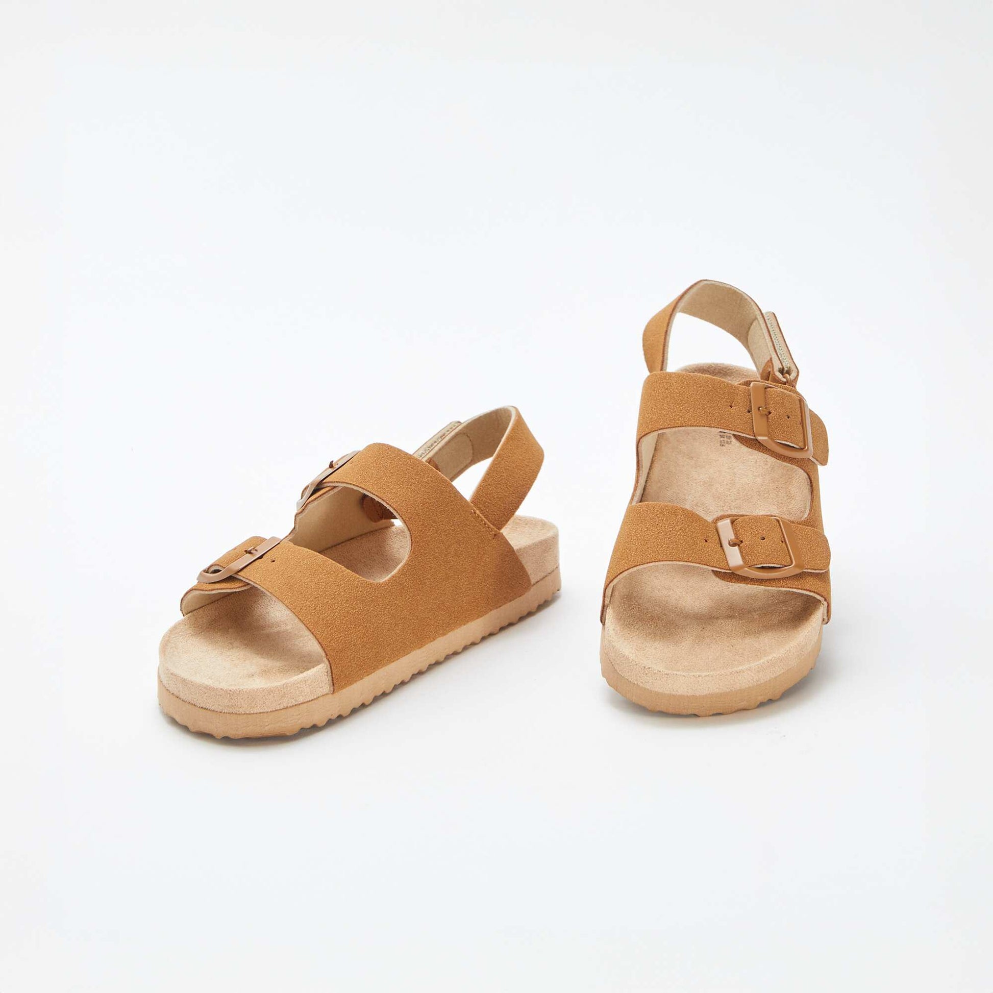 Mules en suédine avec scratch MARRON
