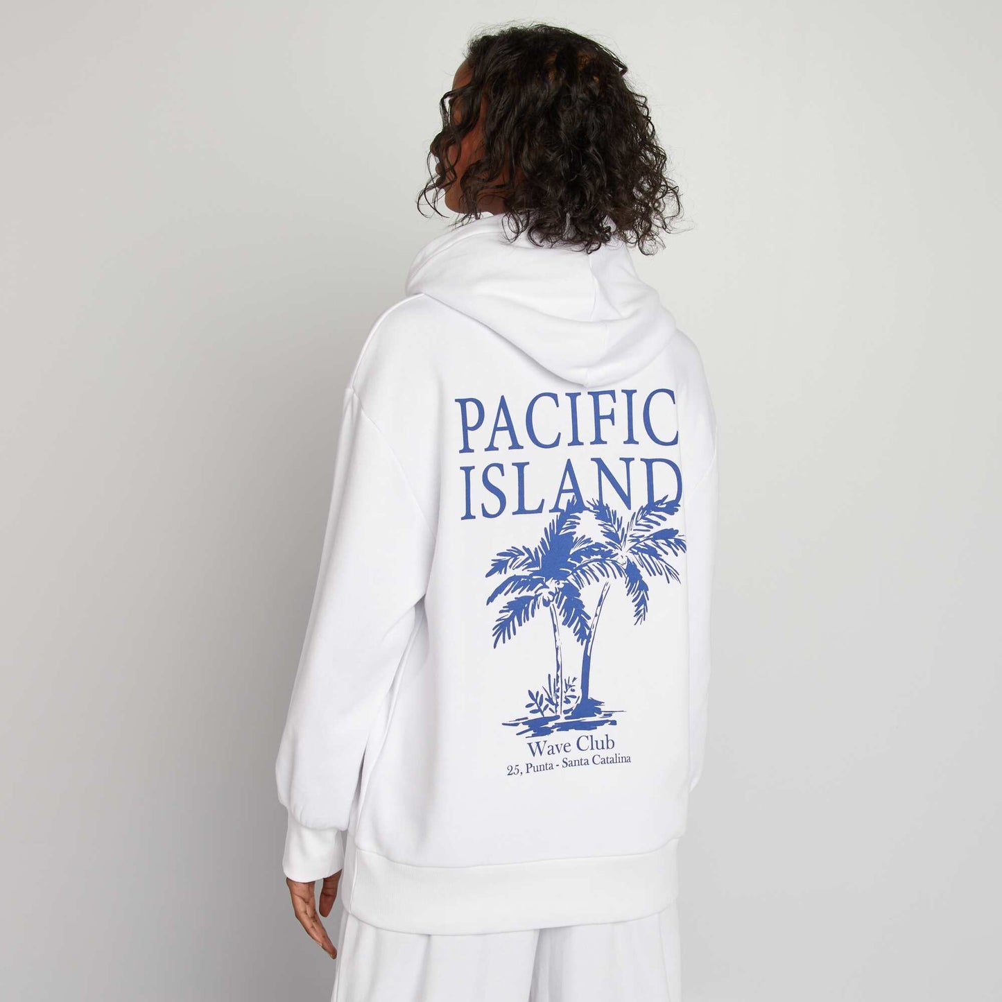Sweat à capuche en molleton 'USA' BLANC