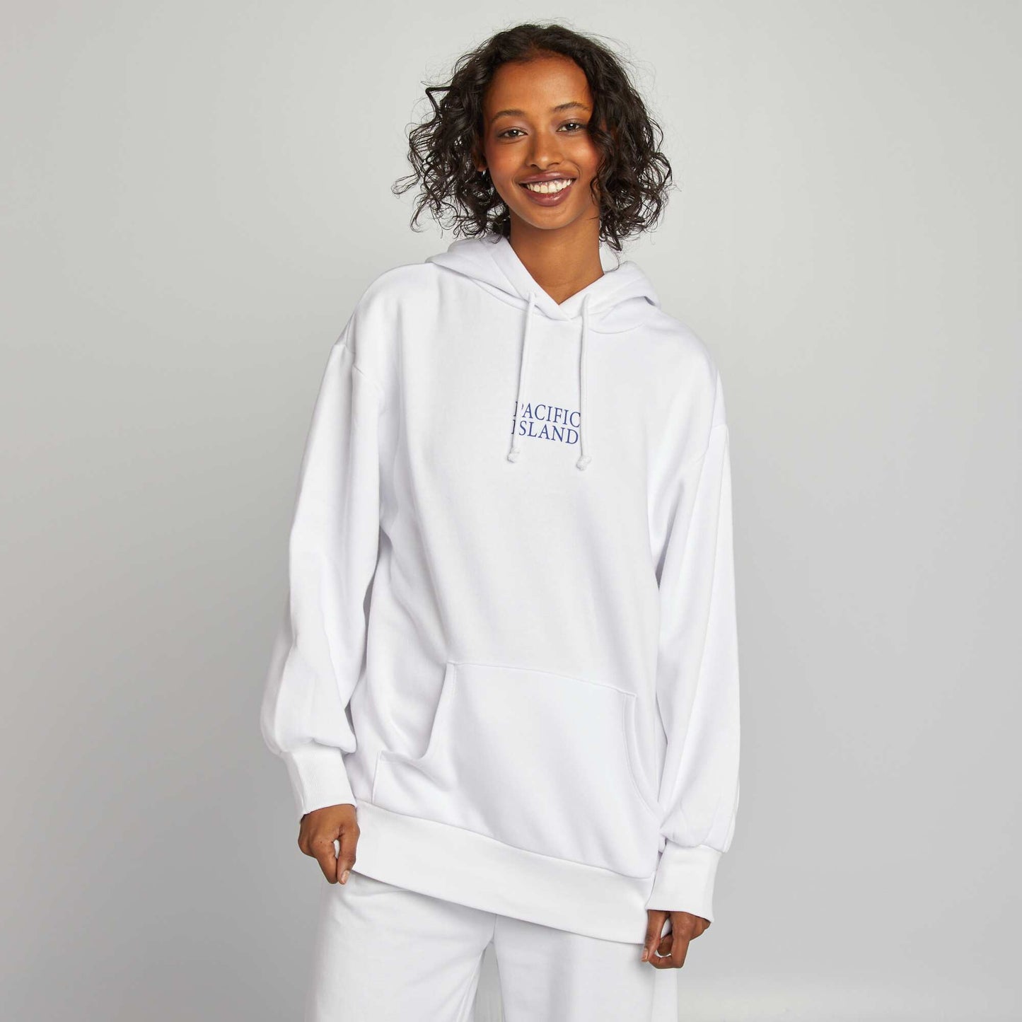 Sweat à capuche en molleton 'USA' BLANC