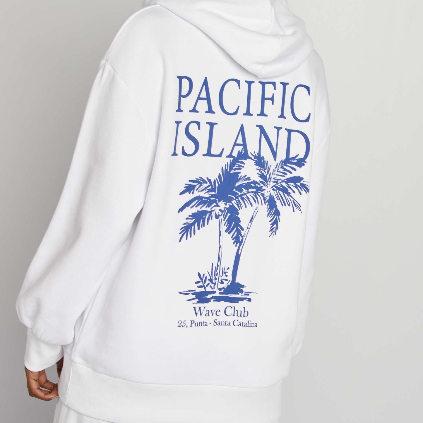 Sweat à capuche en molleton 'USA' BLANC