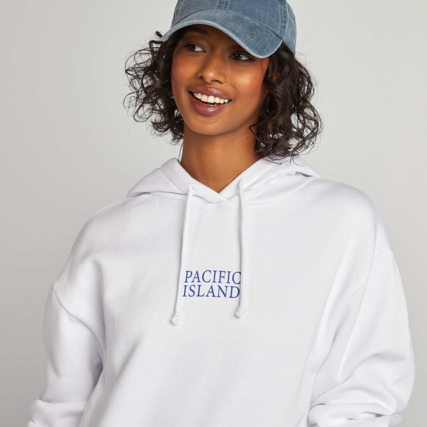 Sweat à capuche en molleton 'USA' BLANC