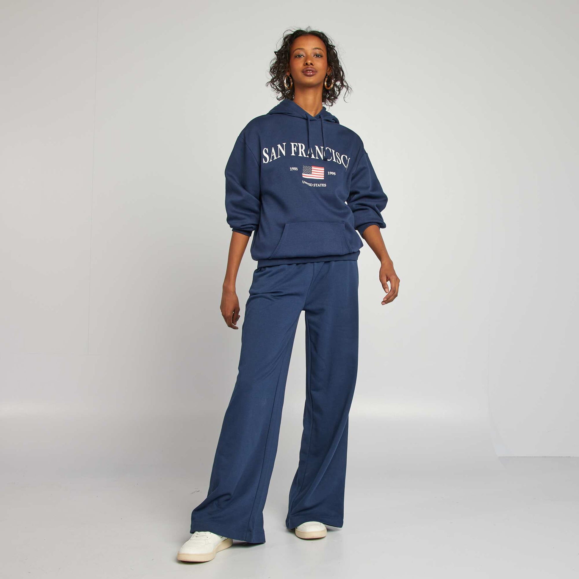 Sweat à capuche en molleton 'USA' MARINE