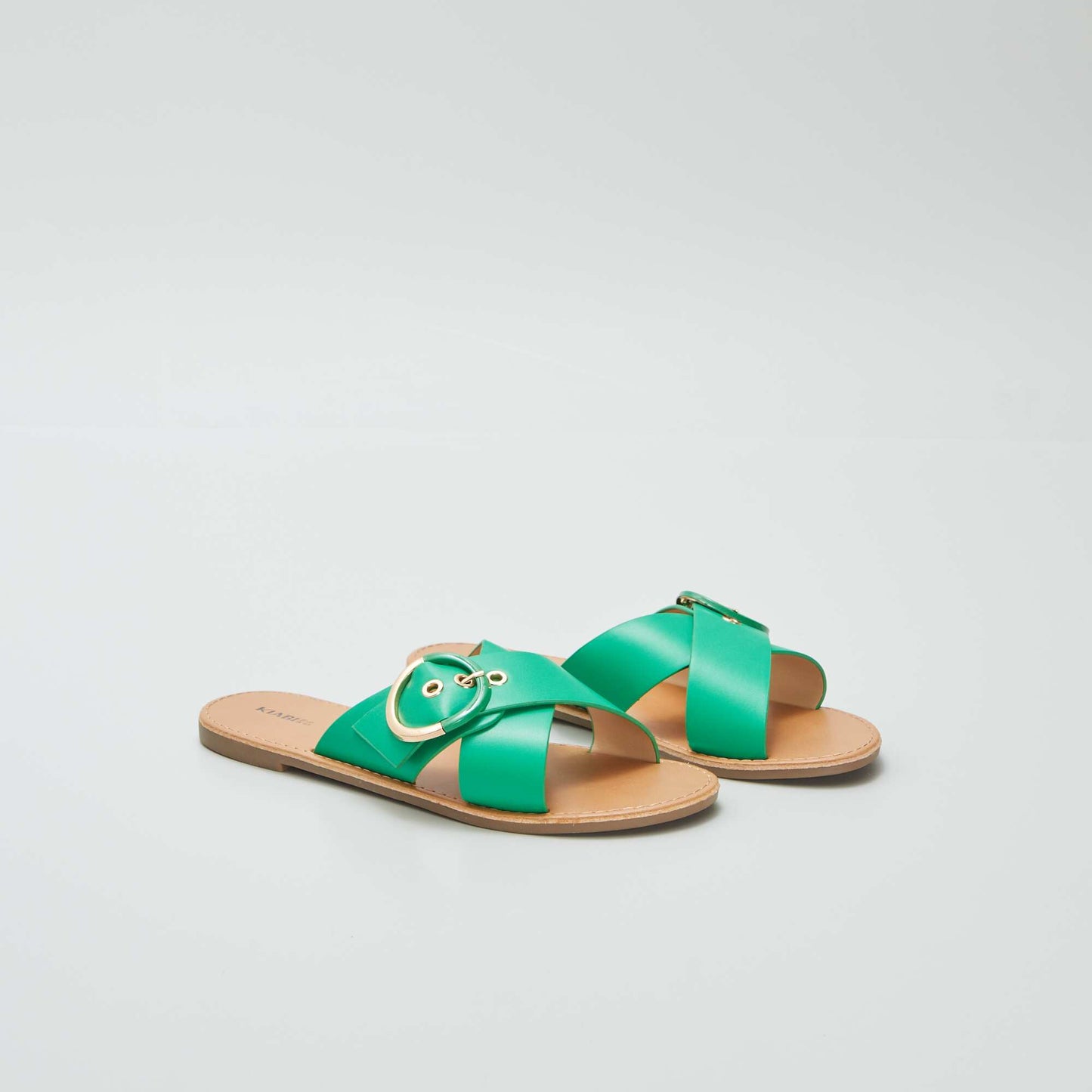 Sandales à brides croisées Vert