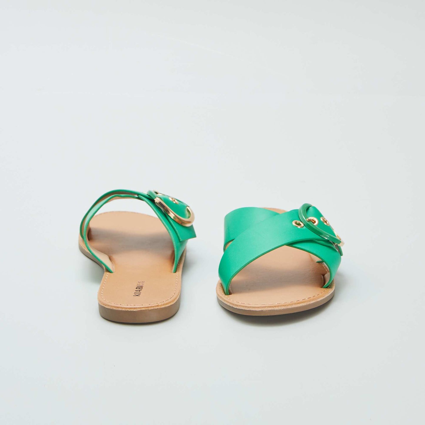 Sandales à brides croisées Vert