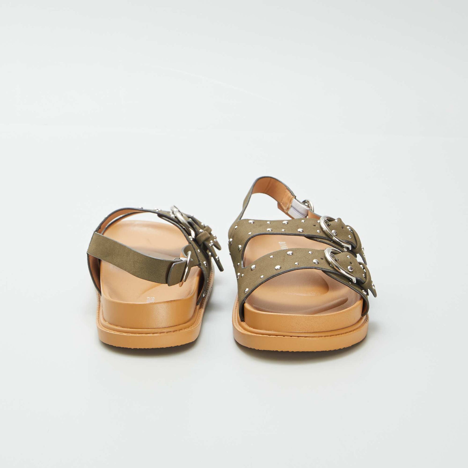 Sandales avec brides cloutées Vert