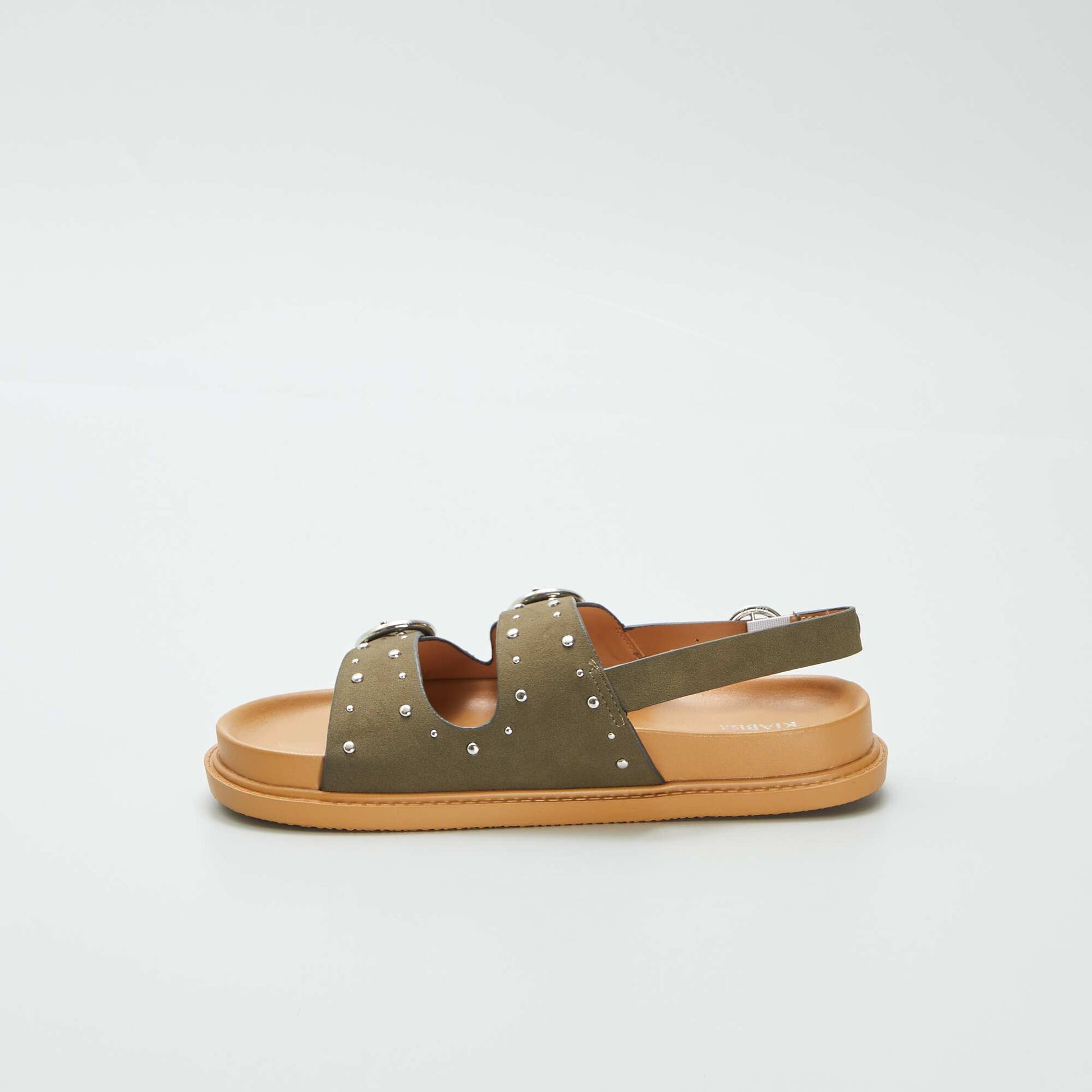Sandales avec brides cloutées Vert