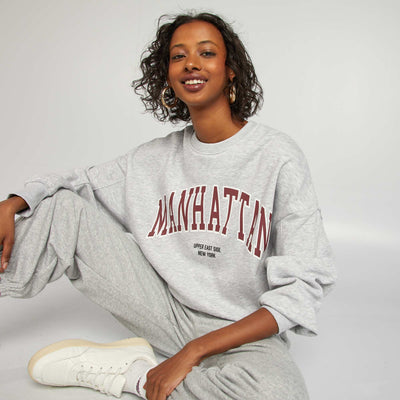 Sweat en molleton col rond GRIS