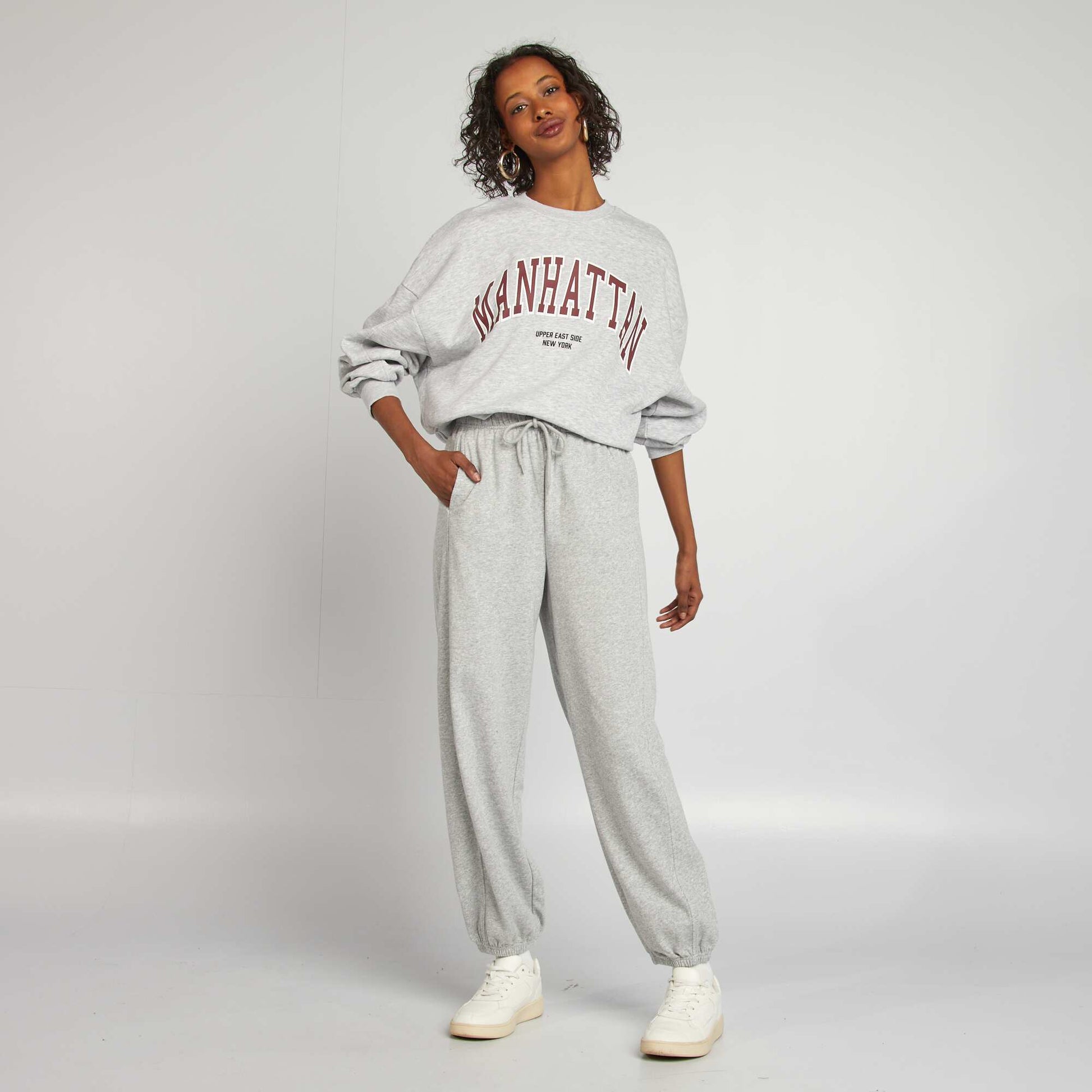 Sweat en molleton col rond GRIS