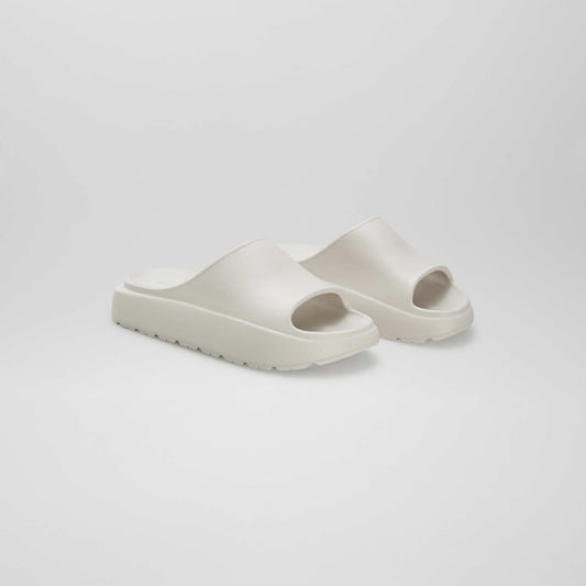 Mules piscine compensées Beige