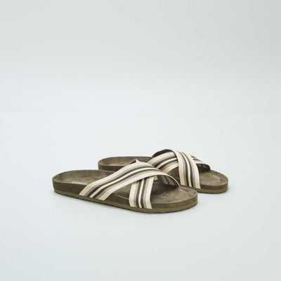 Mules avec brides croisées KAKI