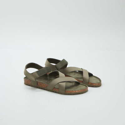 Sandales à brides croisées Kaki