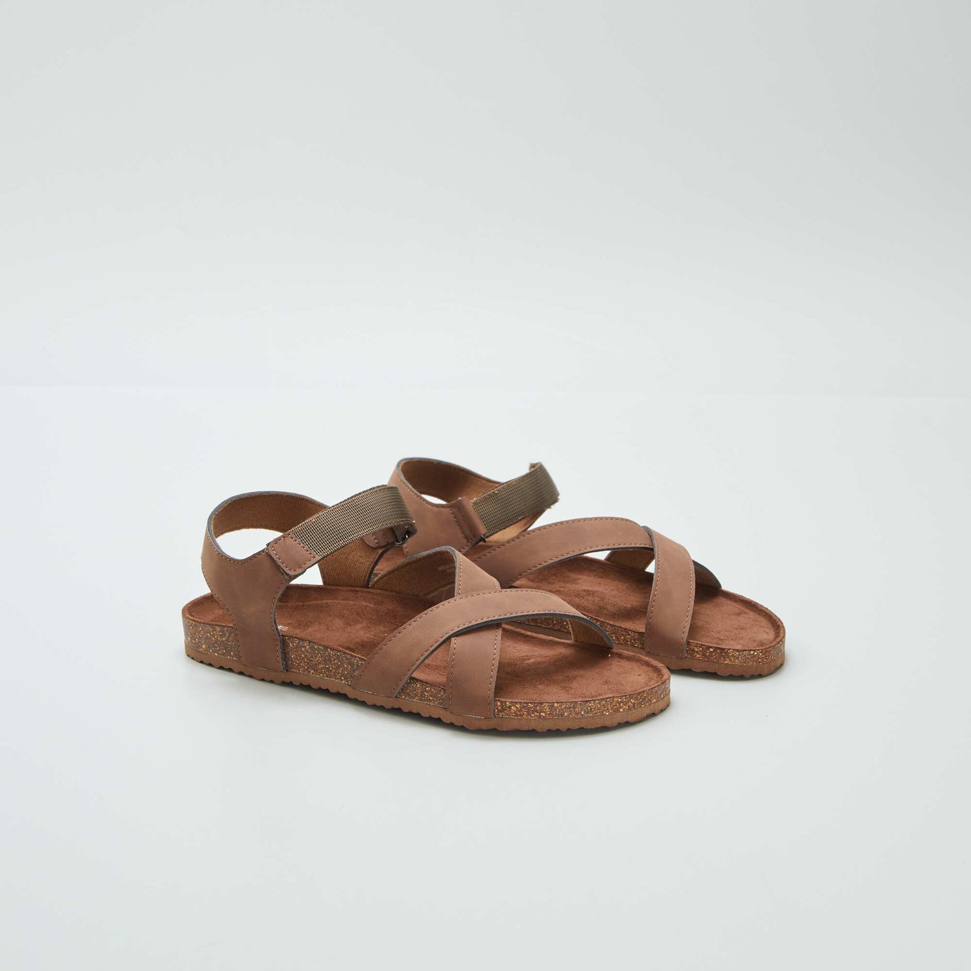 Sandales à brides croisées Marron