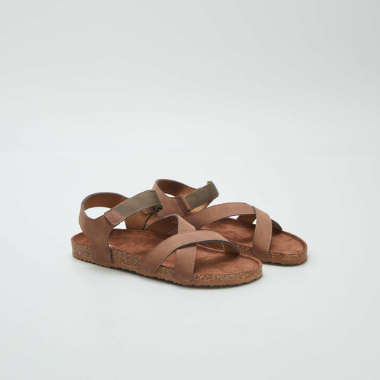 Sandales à brides croisées Marron