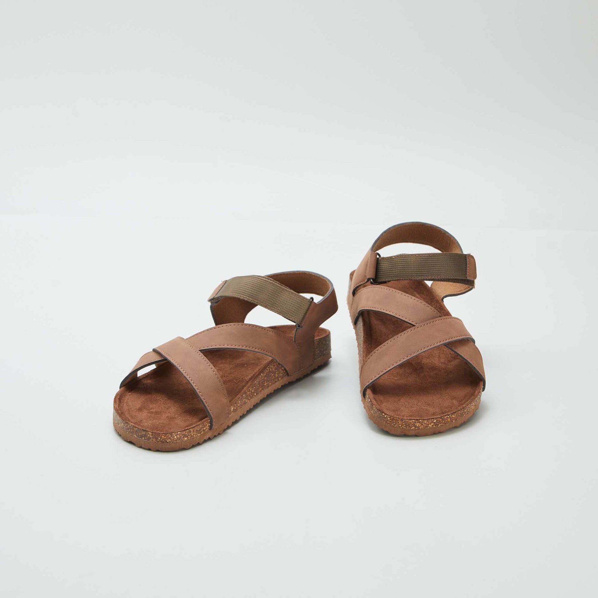 Sandales à brides croisées Marron