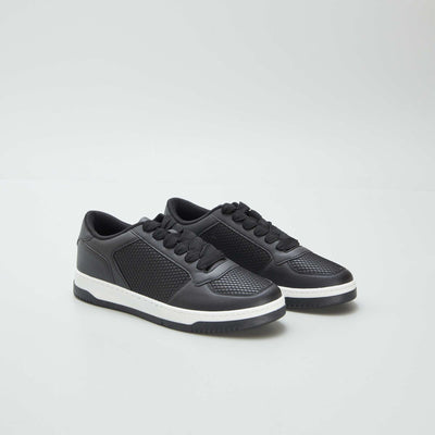 Baskets basses en simili Noir