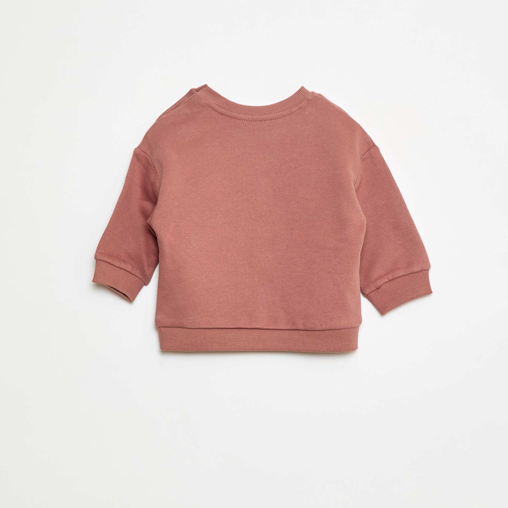 Sweat en molleton uni MARRON