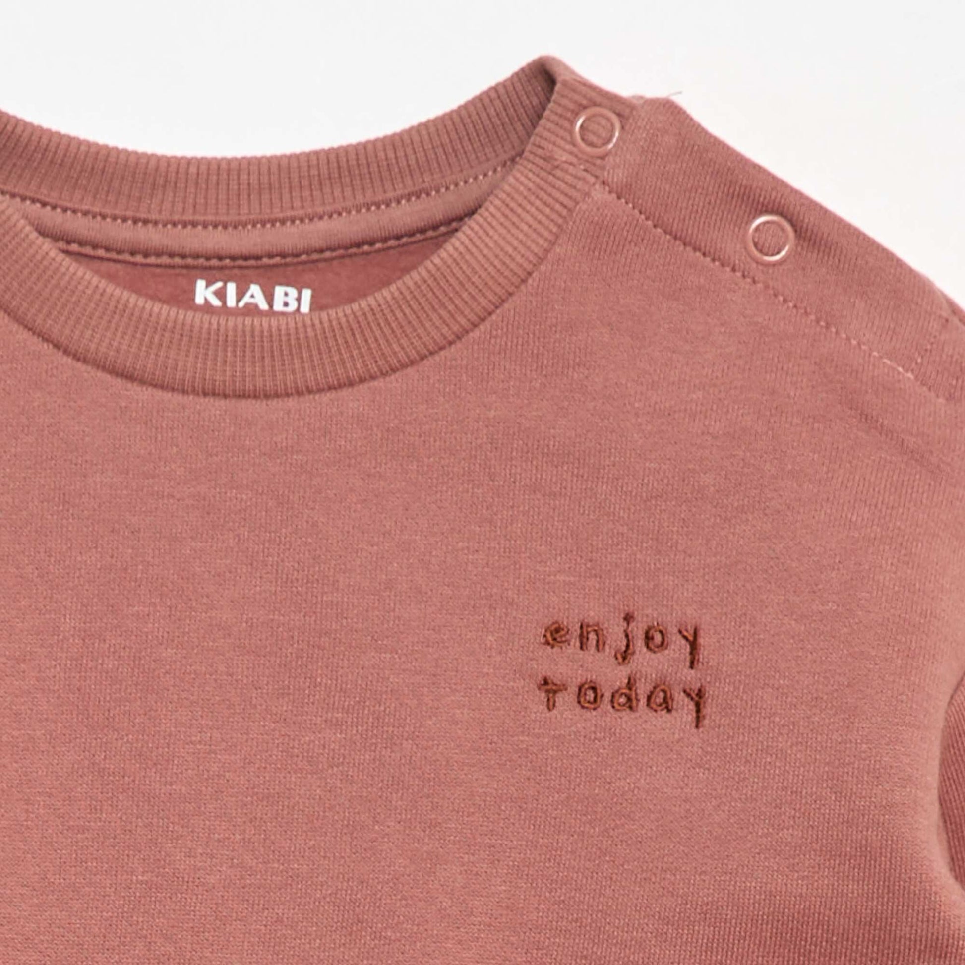Sweat en molleton uni MARRON