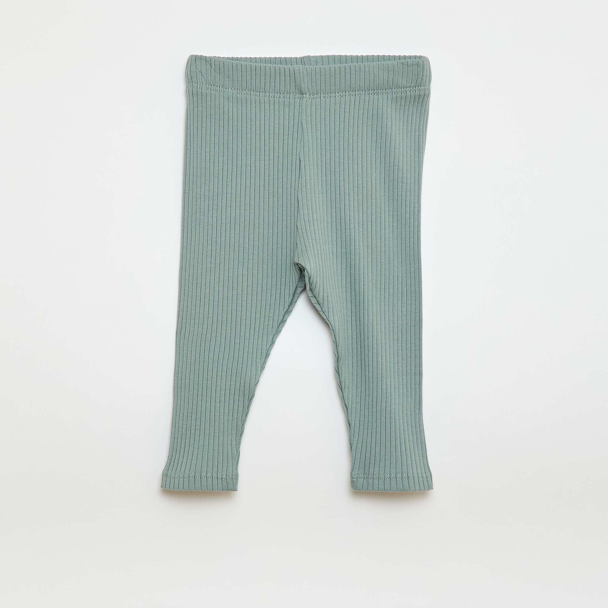 Lot de 2 leggings côtelés BEIGE/BLEU