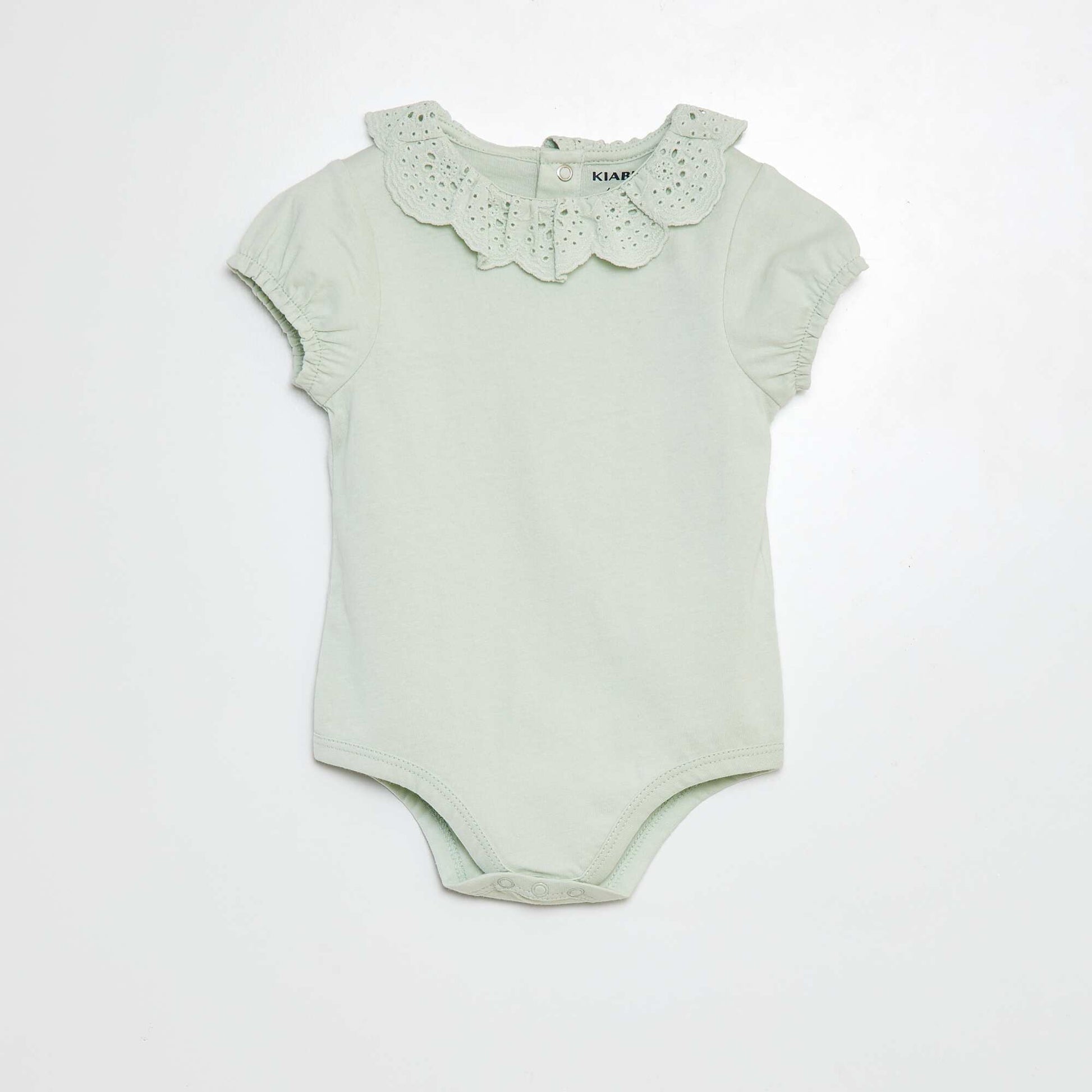 Body avec colerette en broderies anglaises VERT