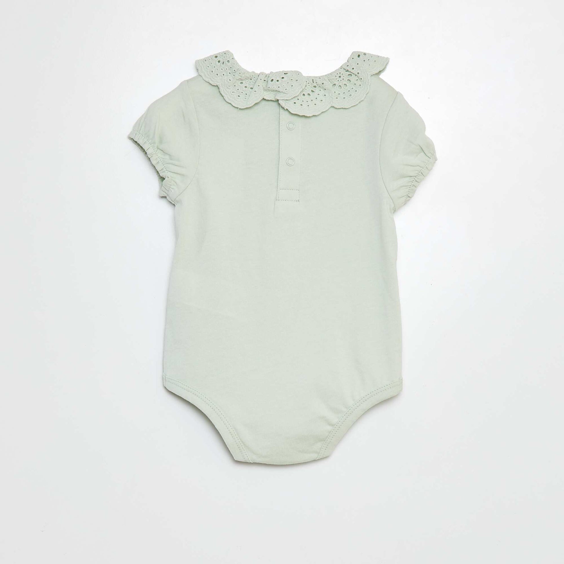 Body avec colerette en broderies anglaises VERT