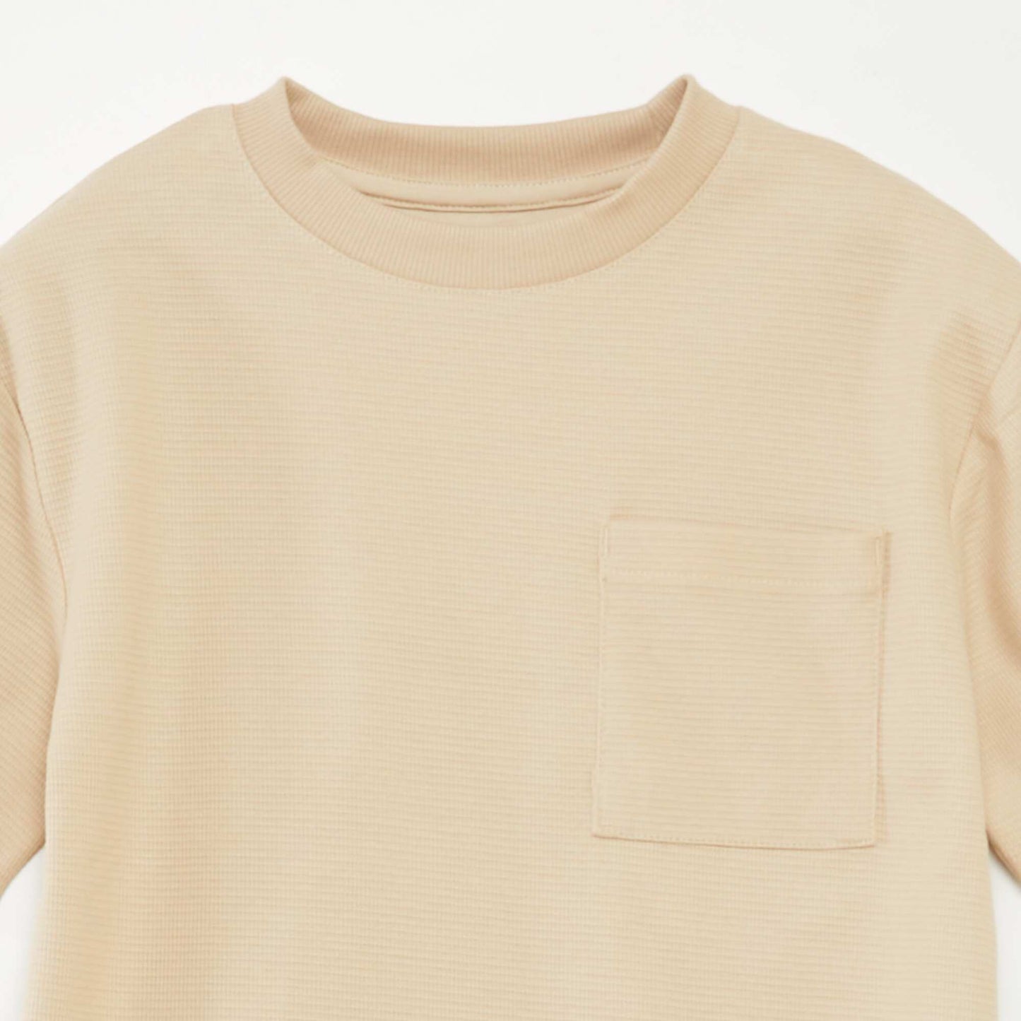 Ensemble pyjama court matière gaufrée - 2 pièces BEIGE