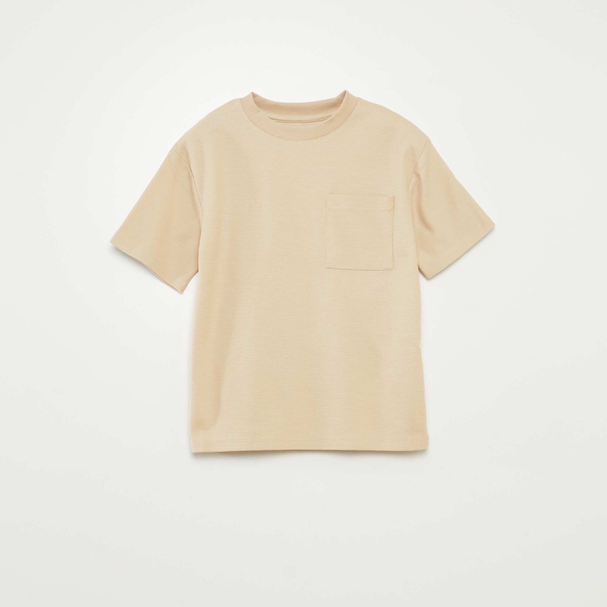 Ensemble pyjama court matière gaufrée - 2 pièces BEIGE