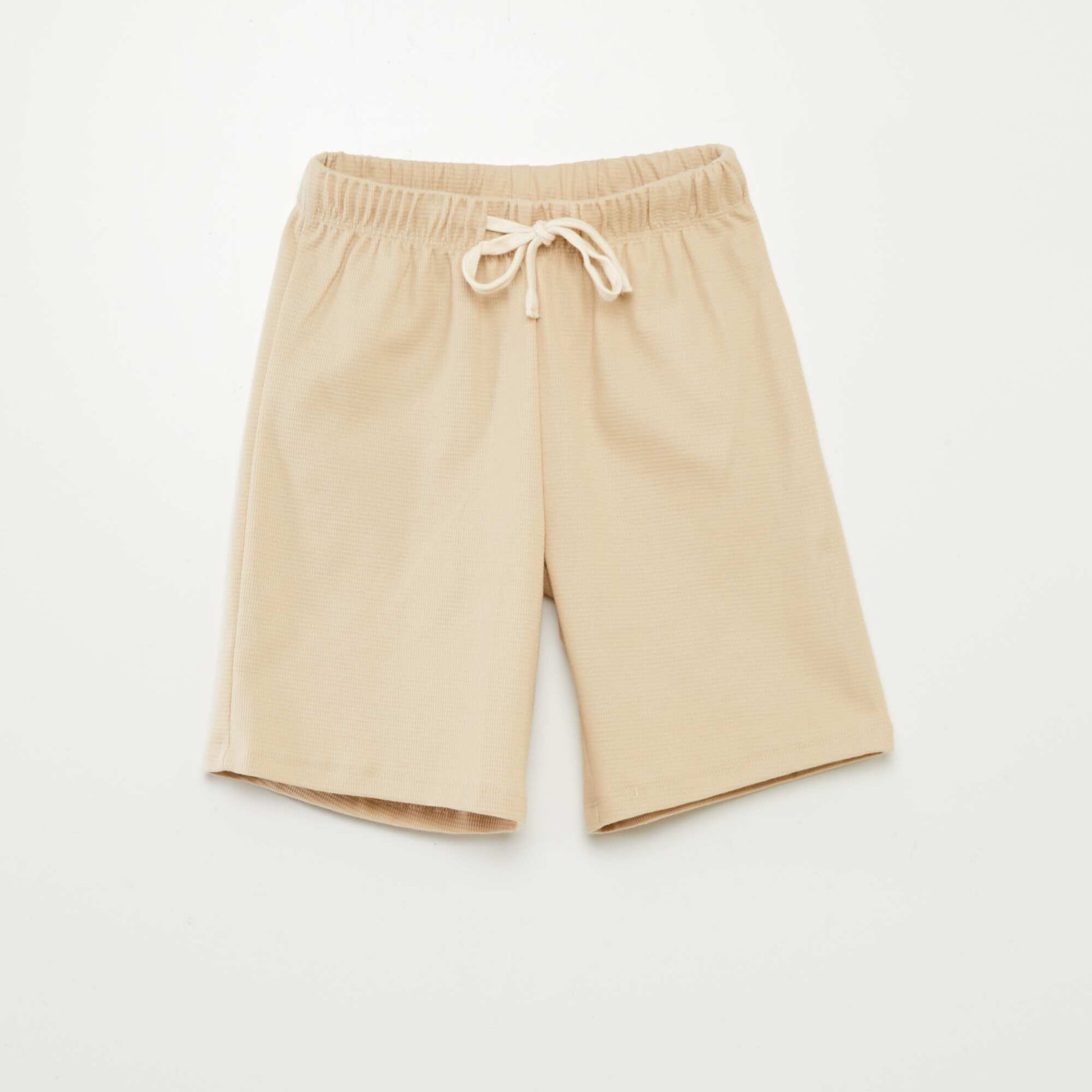 Ensemble pyjama court matière gaufrée - 2 pièces BEIGE