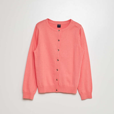 Gilet en maille unie Rose